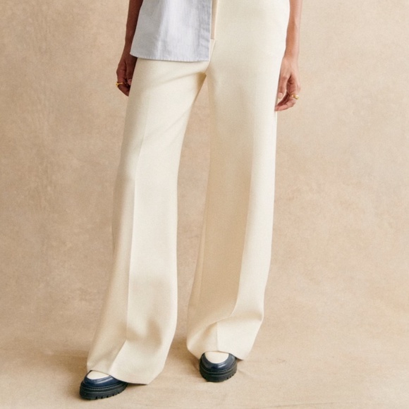 Sezane Matheo Trousers Ecru - Size 6 - Picture 4 of 4